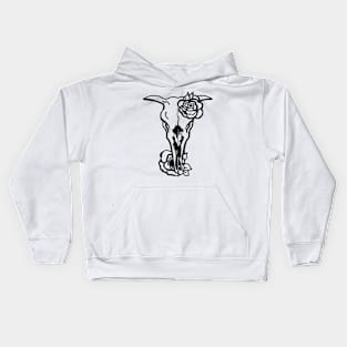 Cow Skull Flowers Kids Hoodie